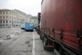 Trucks in Ancona Port, Italy Royalty Free Stock Photo